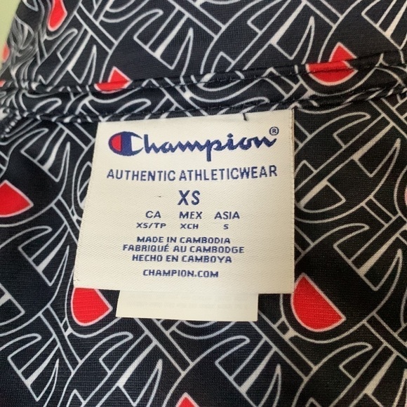 Champion Women’s Allover Logo Track Jacket - Navy Print - Picture 13 of 16